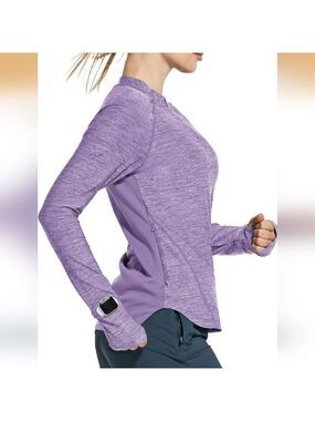 Activewear Women's Purple Long Sleeve Athletic Shirts NWTS